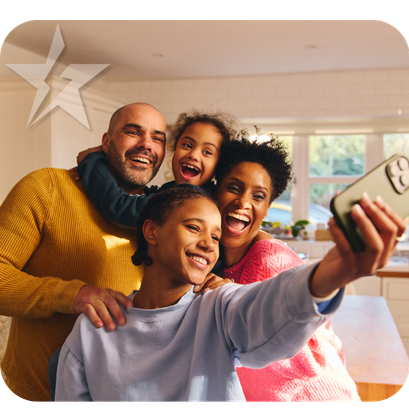 family taking photo